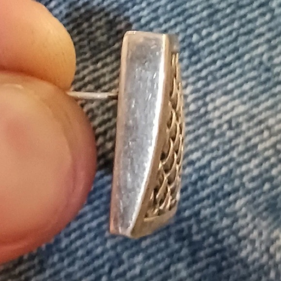 Vintage 925 Sterling Silver Suarti Bali Woven Chainmail Hollow Earrings Signed - Picture 7 of 9